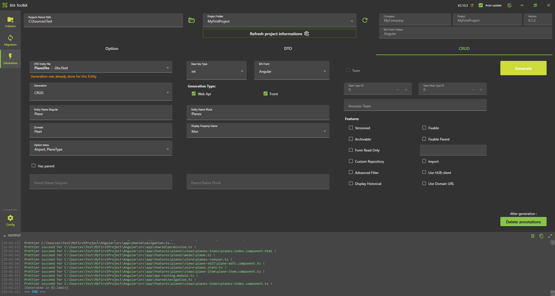 Airport_PlaneType_CRUD_Generator