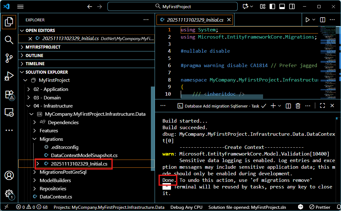 VSCode Verify Migration