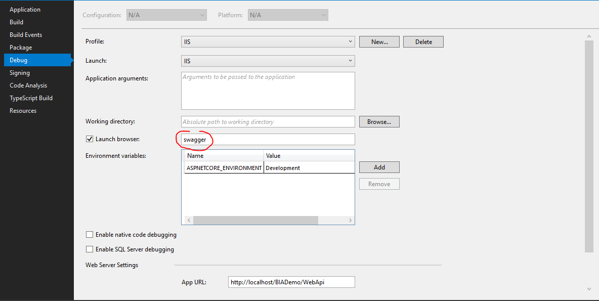 Swagger VS Configuration